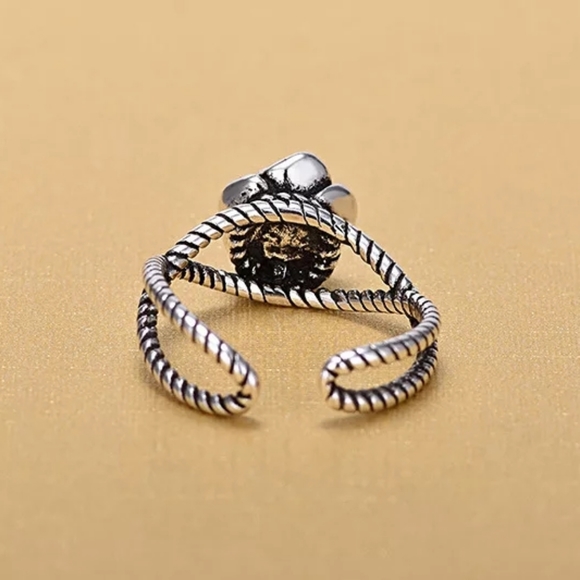 NEW S925  Rose Flower Adjustable Ring - Picture 4 of 6